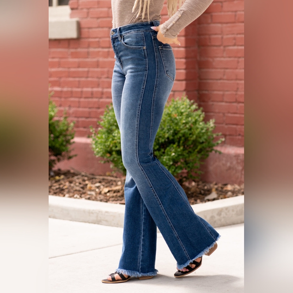 Kancan Signature Ultra Rise High Super Flare Jeans